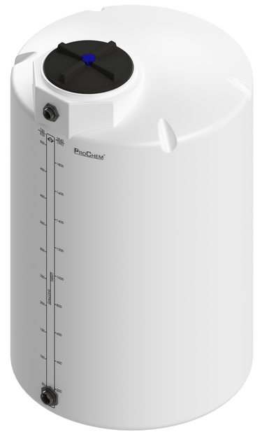 525 Gal ProChem® Vertical Tank w/Bulkhead Fittings - Twist Lid 16